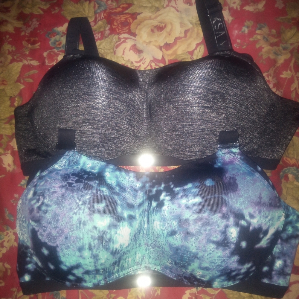 Women's Victoria Secret Sport Solid Black, And Multi Color Bras. 36D